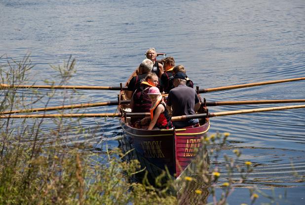 Members of the public were invited to try gig rowing